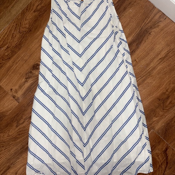 Blue and White Striped Women's Dress - Picture 1 of 2